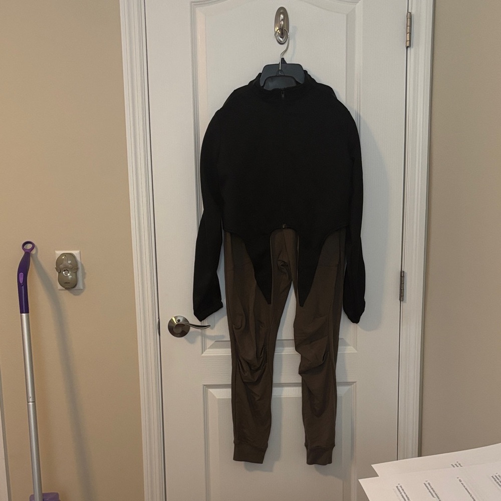 Weissman Black and greenTwo-Tone Zip-Up Jacket and pants hip hop costume